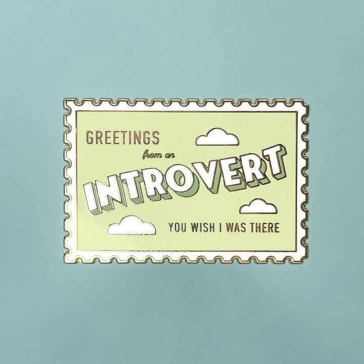 Introvert Stamp Enamel Pin