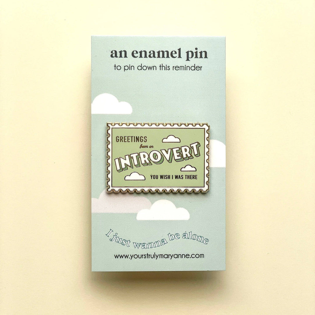 Introvert Stamp Enamel Pin