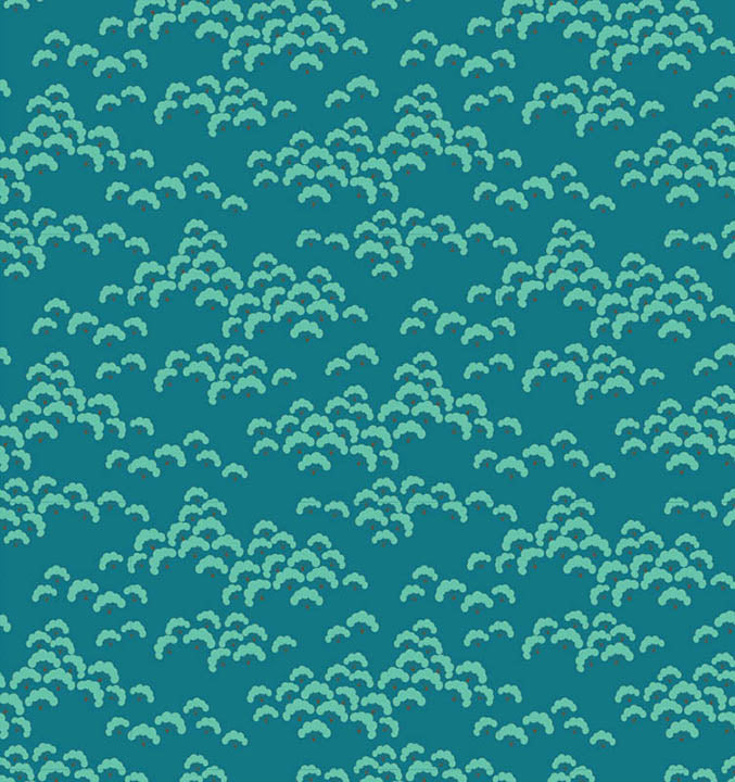 Bloomsville - Cottonbloom in Petrol - 100513 - Half Yard