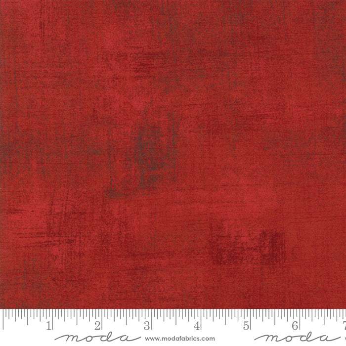 Cotton quilting fabric pattern called 'Grunge in Winter Cherry'. Part of the 'Grunge Basics' fabric collection. Designed by Basic Grey for fabric company Moda Fabrics. SKU: 30150 427. 44-45 inch width.